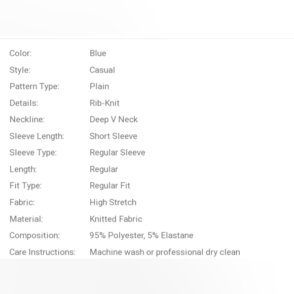 ✨NWOT✨Deep V-Neck Ribbed Short Sleeve T-Shirt - Picture 7 of 7